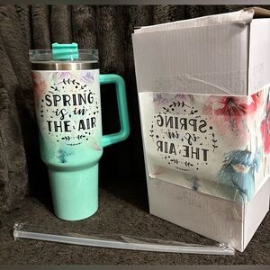 NEW 40 oz Spring Is In The Air Shimmer Mint Tumbler